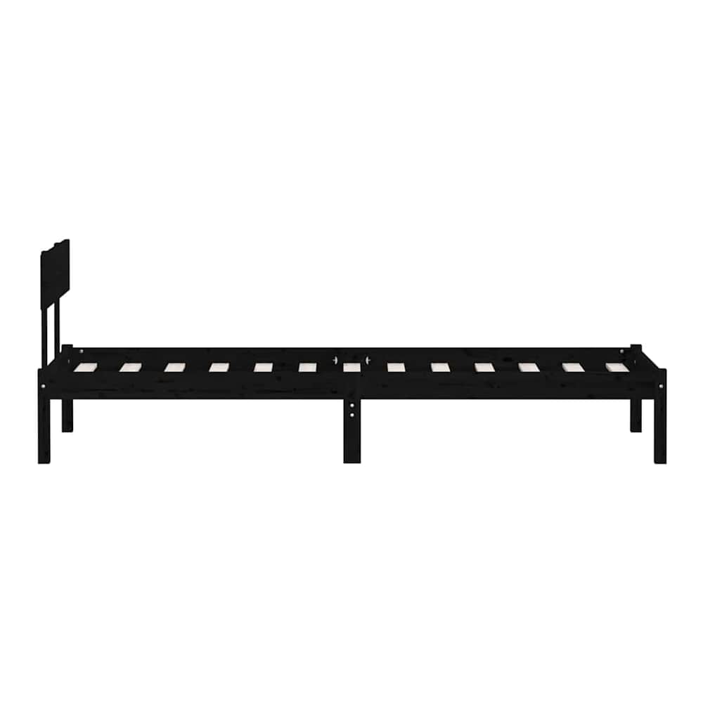 Bed Frame without Mattress Solid Wood Length 200 cm Black 90 cm