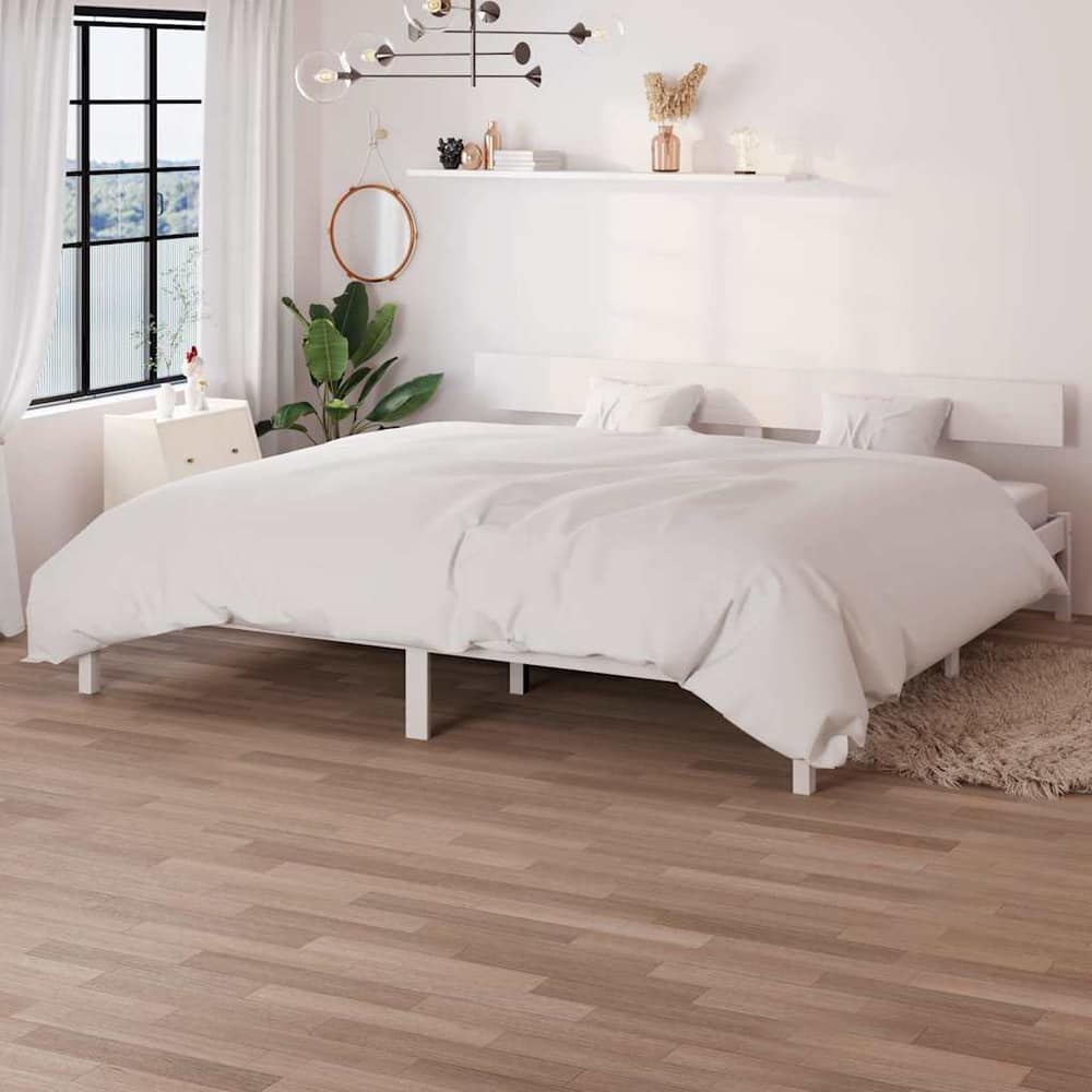 Bed Frame without Mattress Solid Wood Length 200 cm White 180 cm