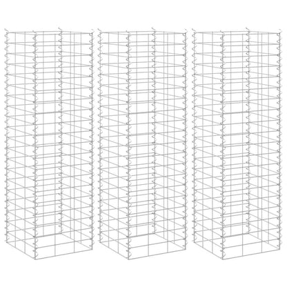 vidaXL Gabion Raised Beds 3 pcs 30x30x100 cm Iron 1