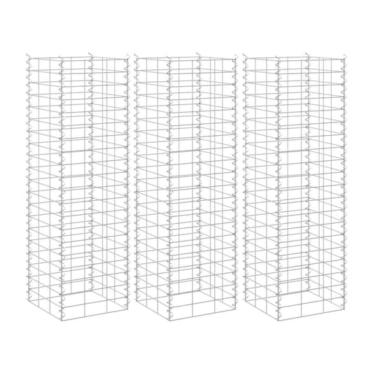 Gabion Raised Beds 3 pcs 30x30x50 cm Iron 30 x 30 x 100 cm (3 pcs)