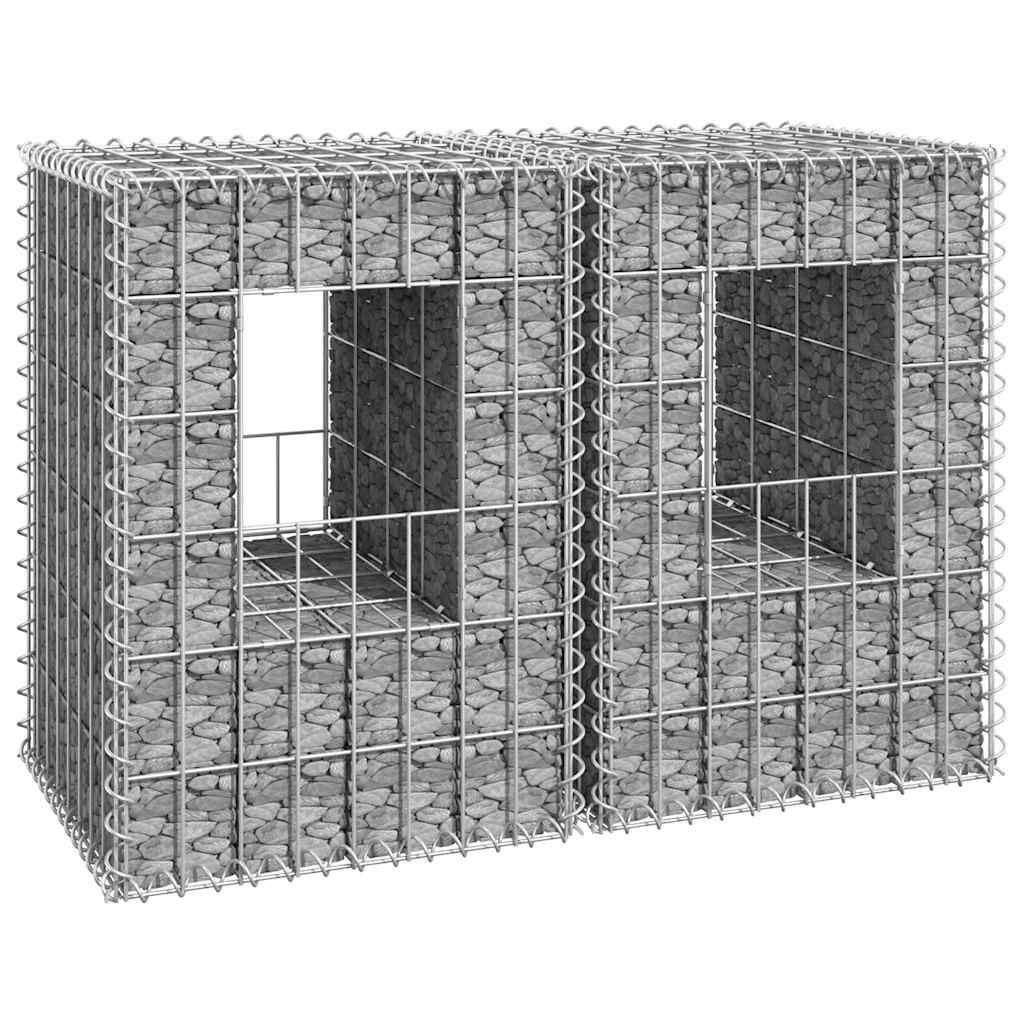 vidaXL Gabion Basket Posts Iron 2 pcs