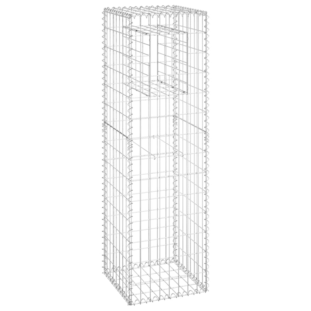 vidaXL Gabion Basket Posts 2 pcs 40x40x140 cm Iron 3
