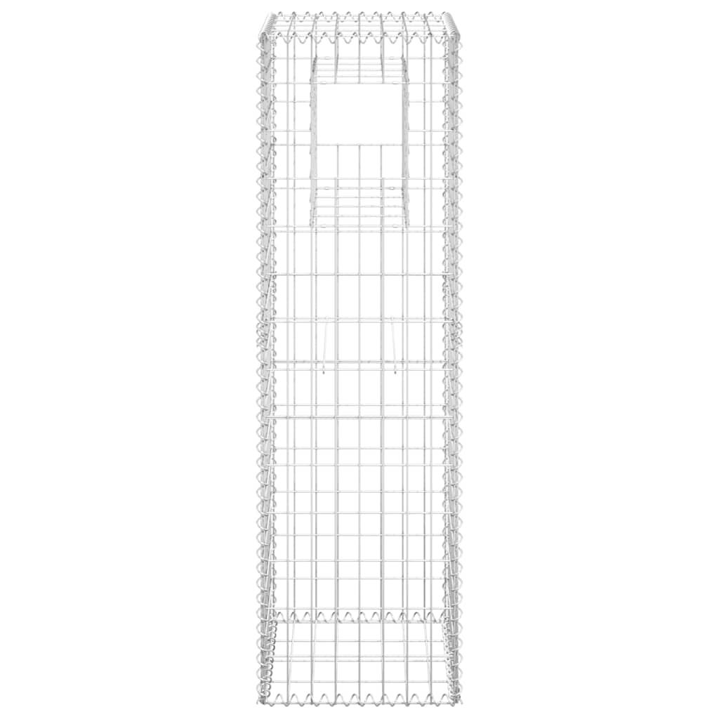 vidaXL Gabion Basket Posts 2 pcs 40x40x140 cm Iron 4