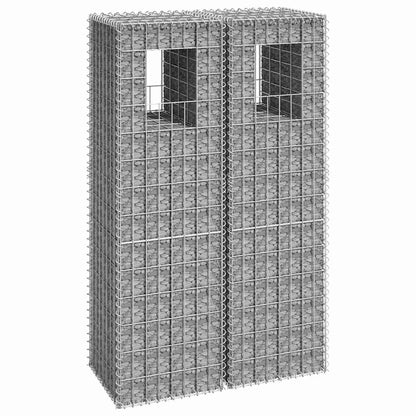 vidaXL Gabion Basket Posts 2 pcs 40x40x140 cm Iron 1