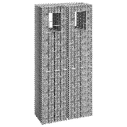 vidaXL Gabion Basket Posts Iron 2 pcs