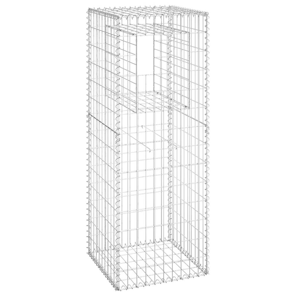 vidaXL Gabion Basket Post 50x50x140 cm Iron 2
