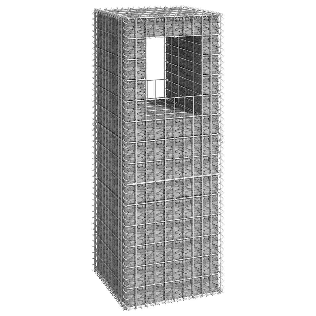 vidaXL Gabion Basket Post 50x50x140 cm Iron 1