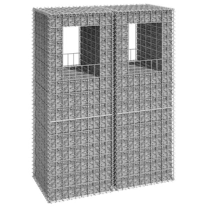 vidaXL Gabion Basket Posts 2 pcs 50x50x140 cm Iron 1