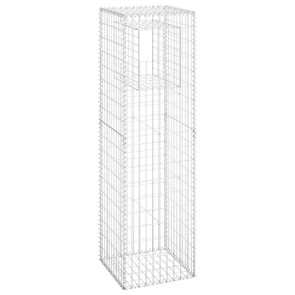 vidaXL Gabion Basket Posts 2 pcs 50x50x180 cm Iron 3