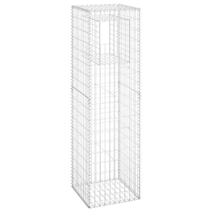 vidaXL Gabion Basket Posts 2 pcs 50x50x180 cm Iron 3