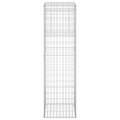 vidaXL Gabion Basket Posts 2 pcs 50x50x180 cm Iron 5