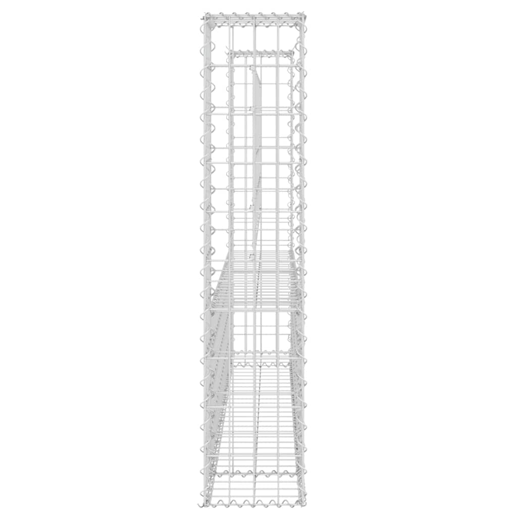 vidaXL U-shape Gabion Basket with 2 Posts Iron 140x20x100 cm 4