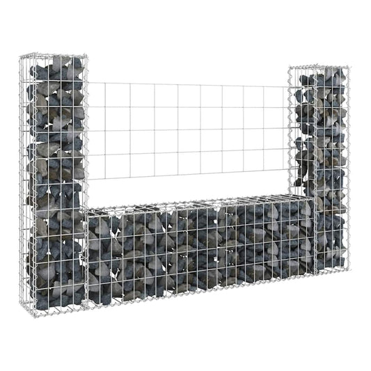 U-shape Gabion Basket with 2 Posts Iron Height 100 cm 140 cm