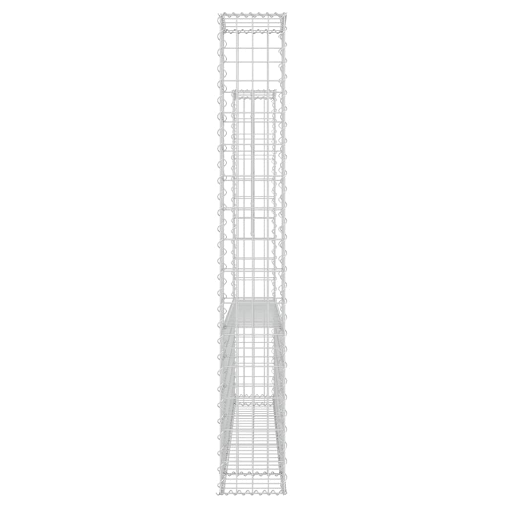 vidaXL U-shape Gabion Basket with 2 Posts Iron 140x20x150 cm 4