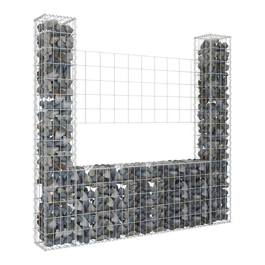 U-shape Gabion Basket with 2 Posts Iron Height 150 cm 140 cm
