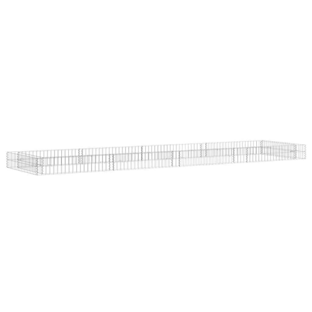 vidaXL Gabion Raised Bed Galvanised Steel 400x100x20 cm 2