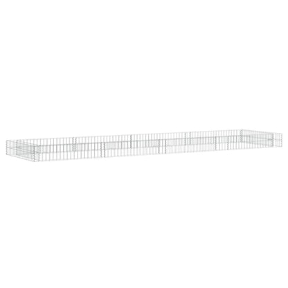 vidaXL Gabion Raised Bed Galvanised Steel 400x100x20 cm 2