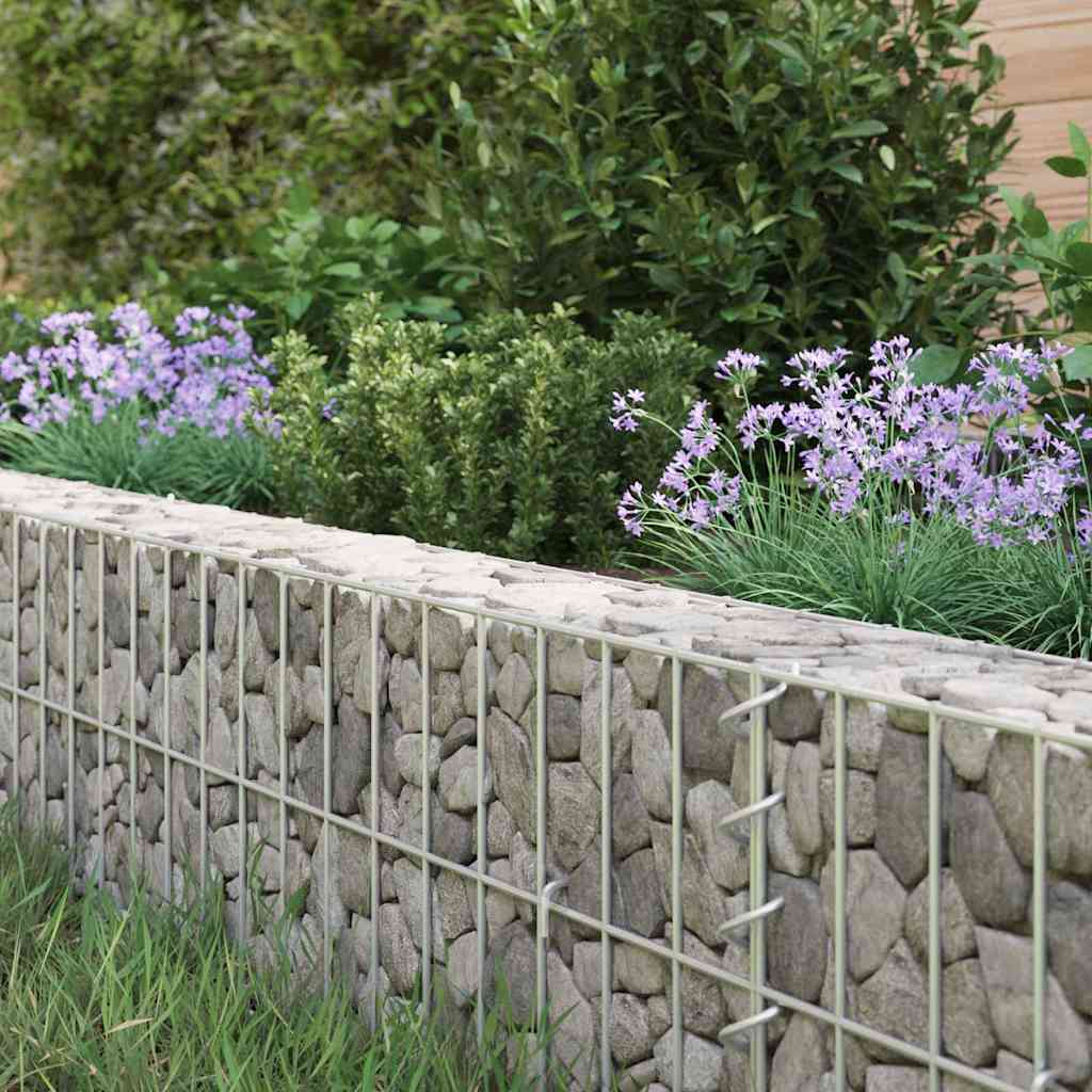 vidaXL Gabion Raised Bed Galvanised Steel 400x100x20 cm 4