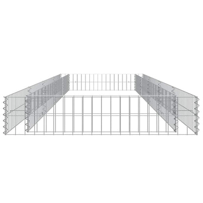 vidaXL Gabion Raised Bed Galvanised Steel 400x100x20 cm 5