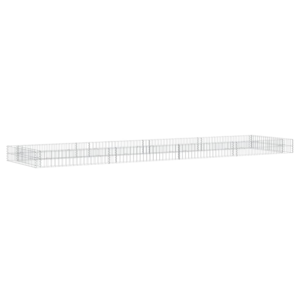 vidaXL Gabion Raised Bed Galvanised Steel 400x100x20 cm 6