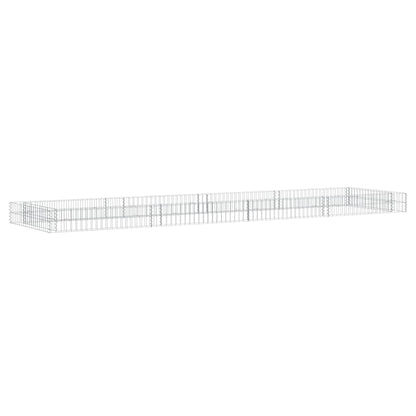 vidaXL Gabion Raised Bed Galvanised Steel 400x100x20 cm 6