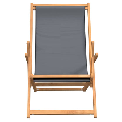 vidaXL Folding Chair Solid Wood Teak Grey 3