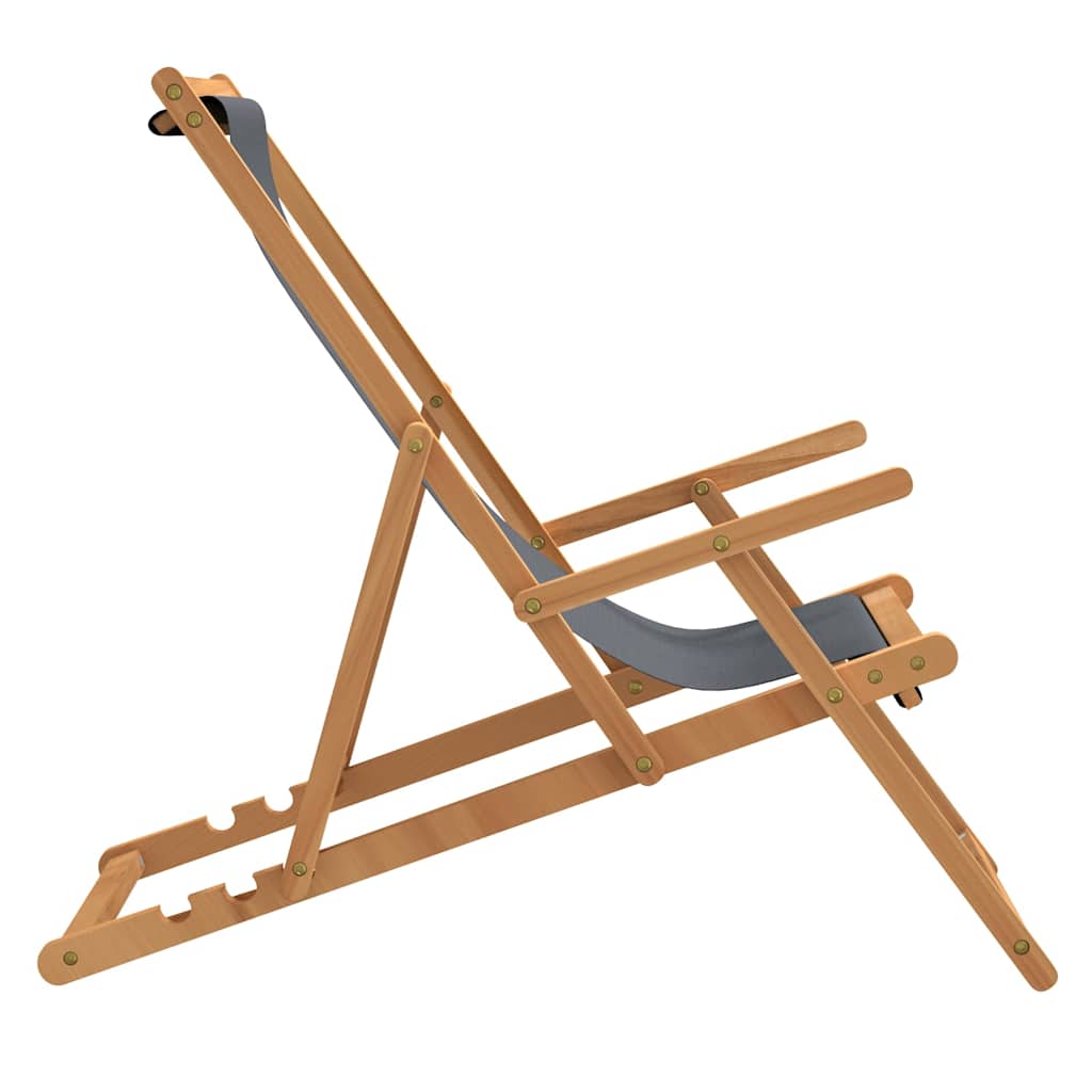 vidaXL Folding Chair Solid Wood Teak Grey 5