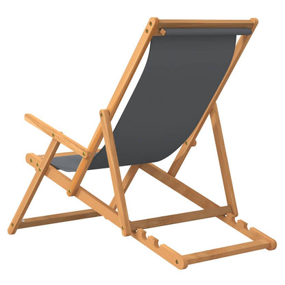 vidaXL Folding Chair Solid Wood Teak Grey 4