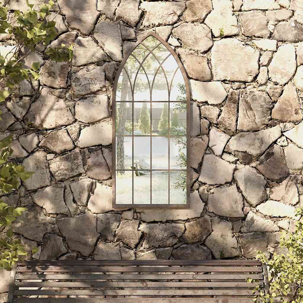 vidaXL Garden Mirror Iron for Outdoor Use
