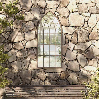vidaXL Garden Mirror Iron for Outdoor Use