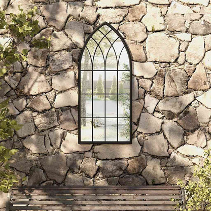 vidaXL Garden Mirror Iron for Outdoor Use