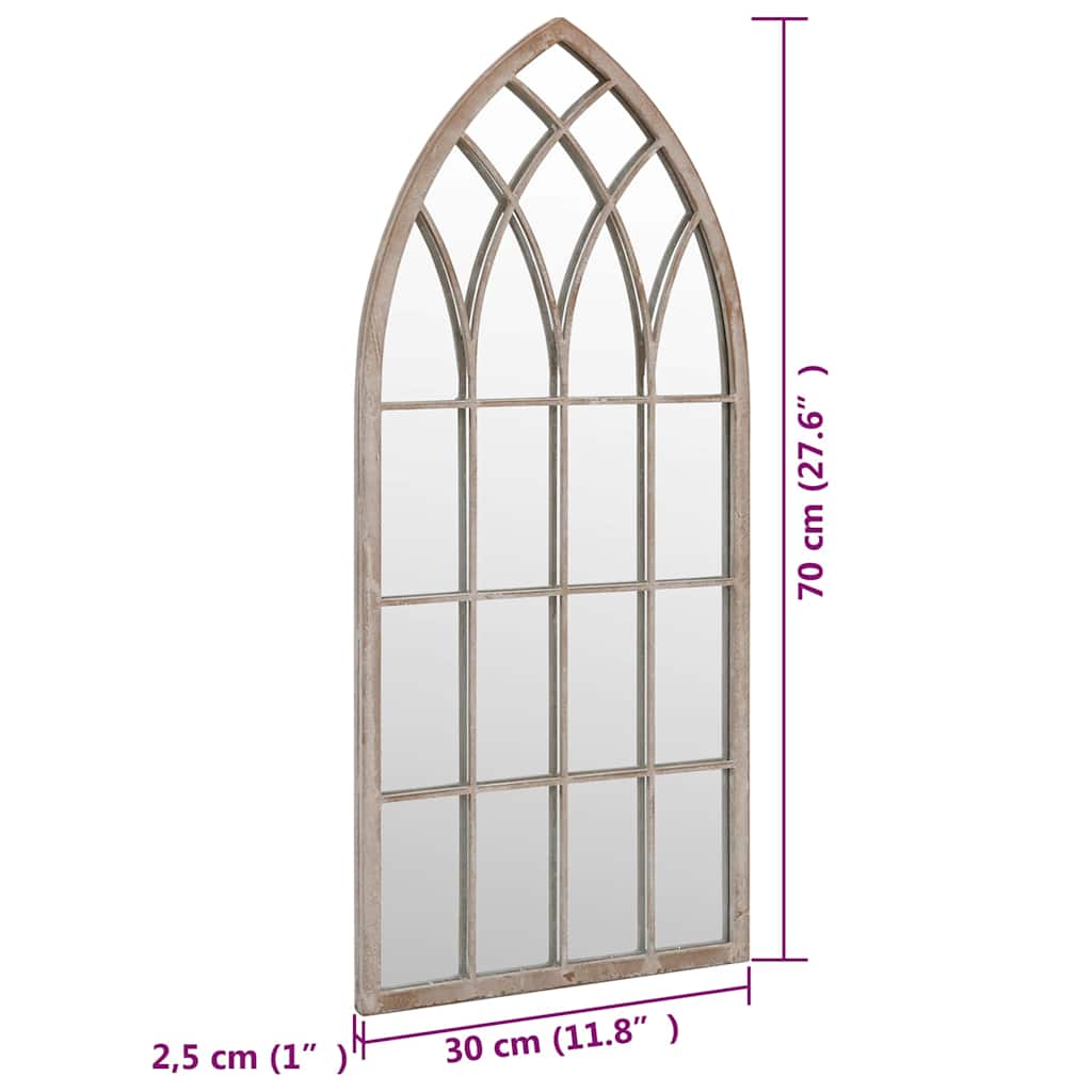 vidaXL Garden Mirror | Sand | Iron, Glass | Medium | Decorative Inlays 6
