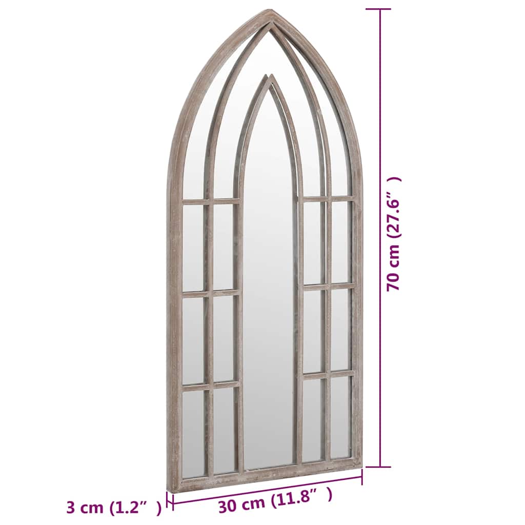 vidaXL Garden Mirror Sand 70x30 cm Iron for Outdoor Use 6