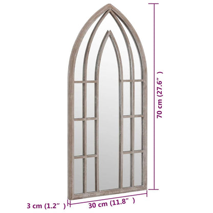 vidaXL Garden Mirror Sand 70x30 cm Iron for Outdoor Use 6