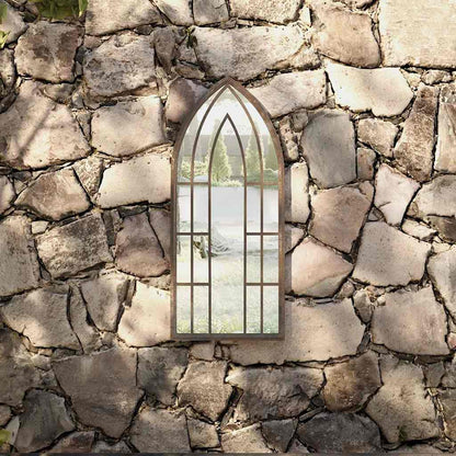 vidaXL Garden Mirror Sand 70x30 cm Iron for Outdoor Use 1