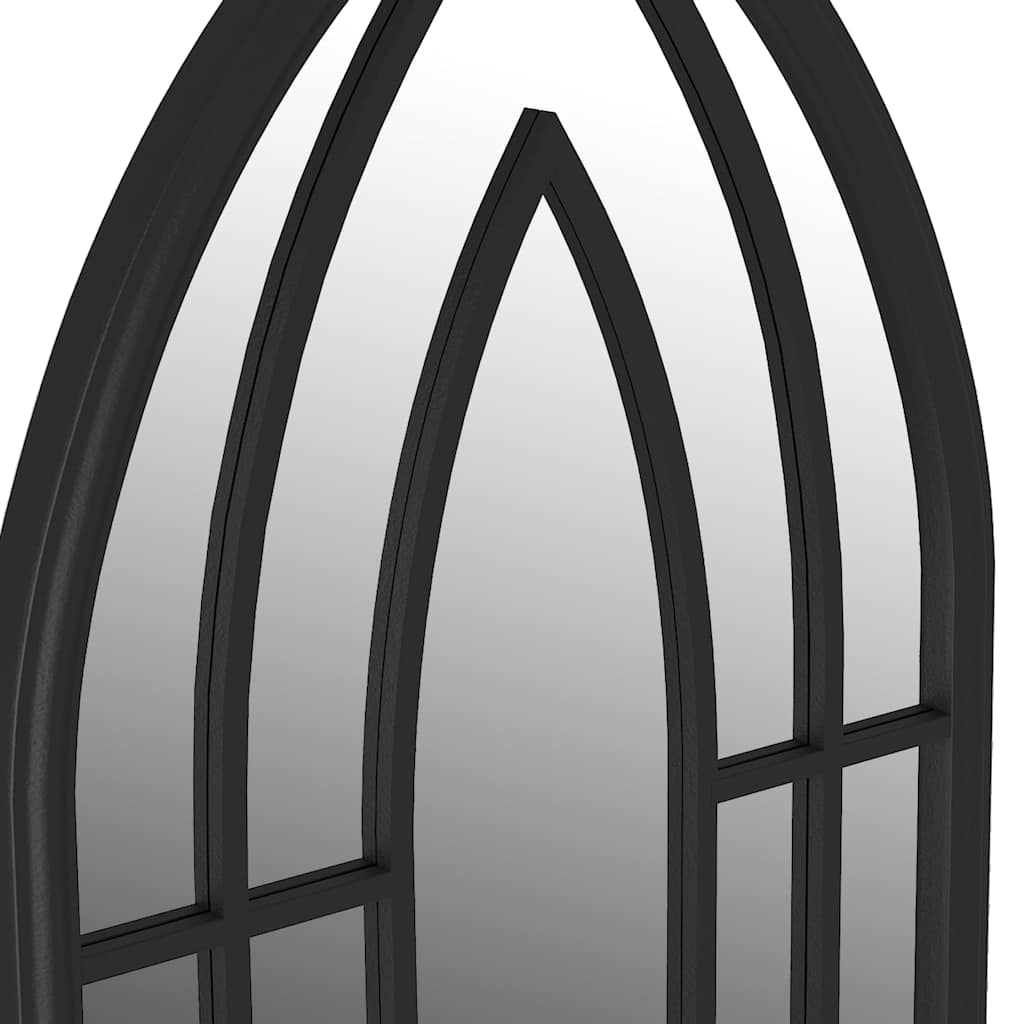 vidaXL Garden Mirror Black 70x30 cm Iron for Outdoor Use 5