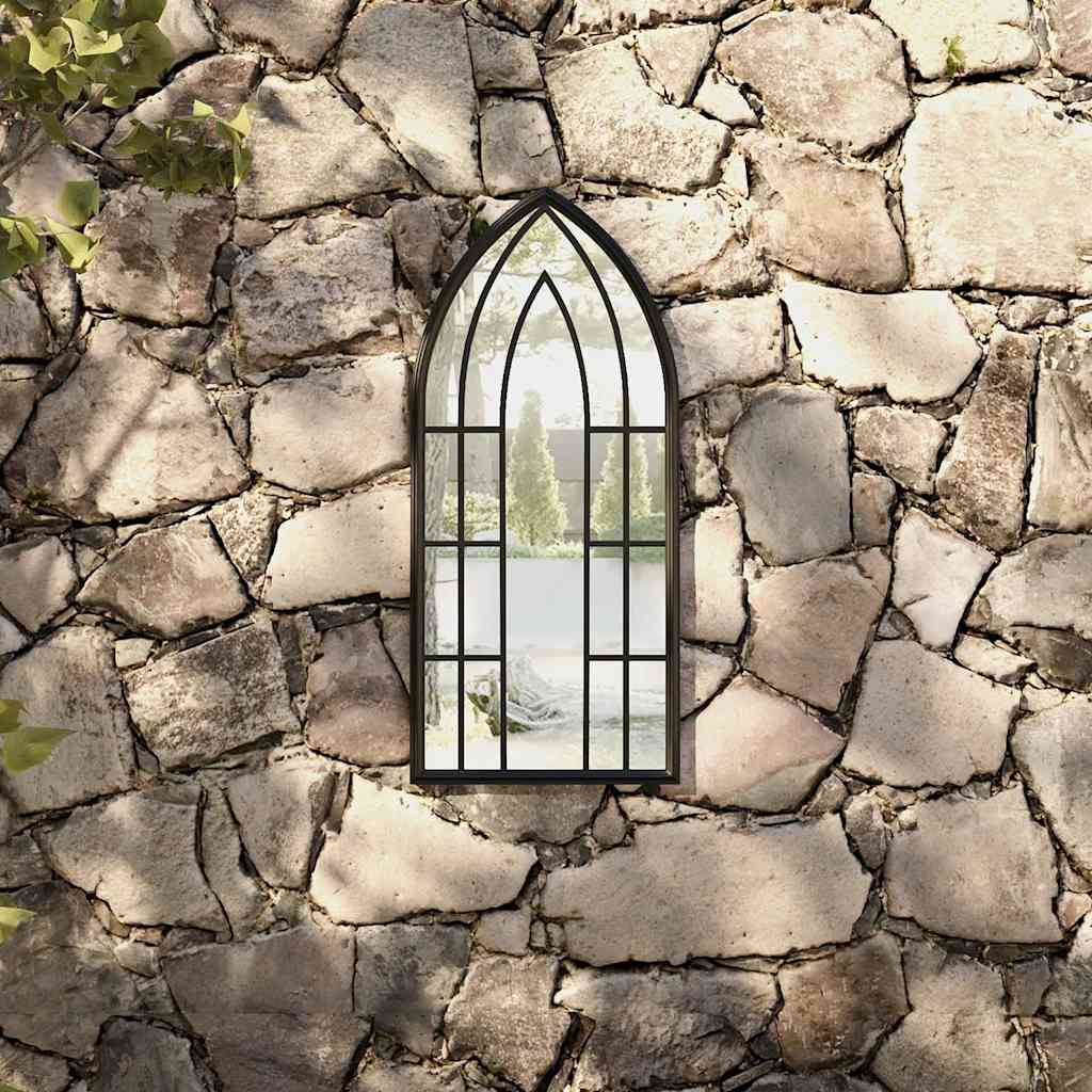 vidaXL Garden Mirror Black 70x30 cm Iron for Outdoor Use 1