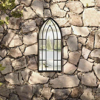 vidaXL Garden Mirror Black 70x30 cm Iron for Outdoor Use 1