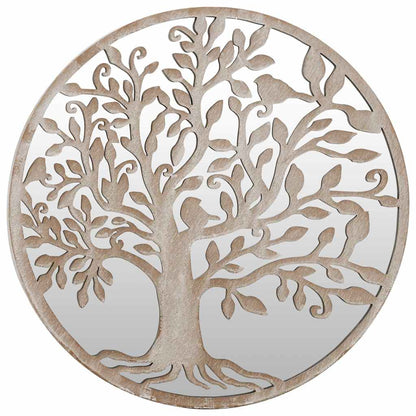 vidaXL Round Garden Mirror | Sand | Iron, Glass | Medium |  Decorative Inlays 2