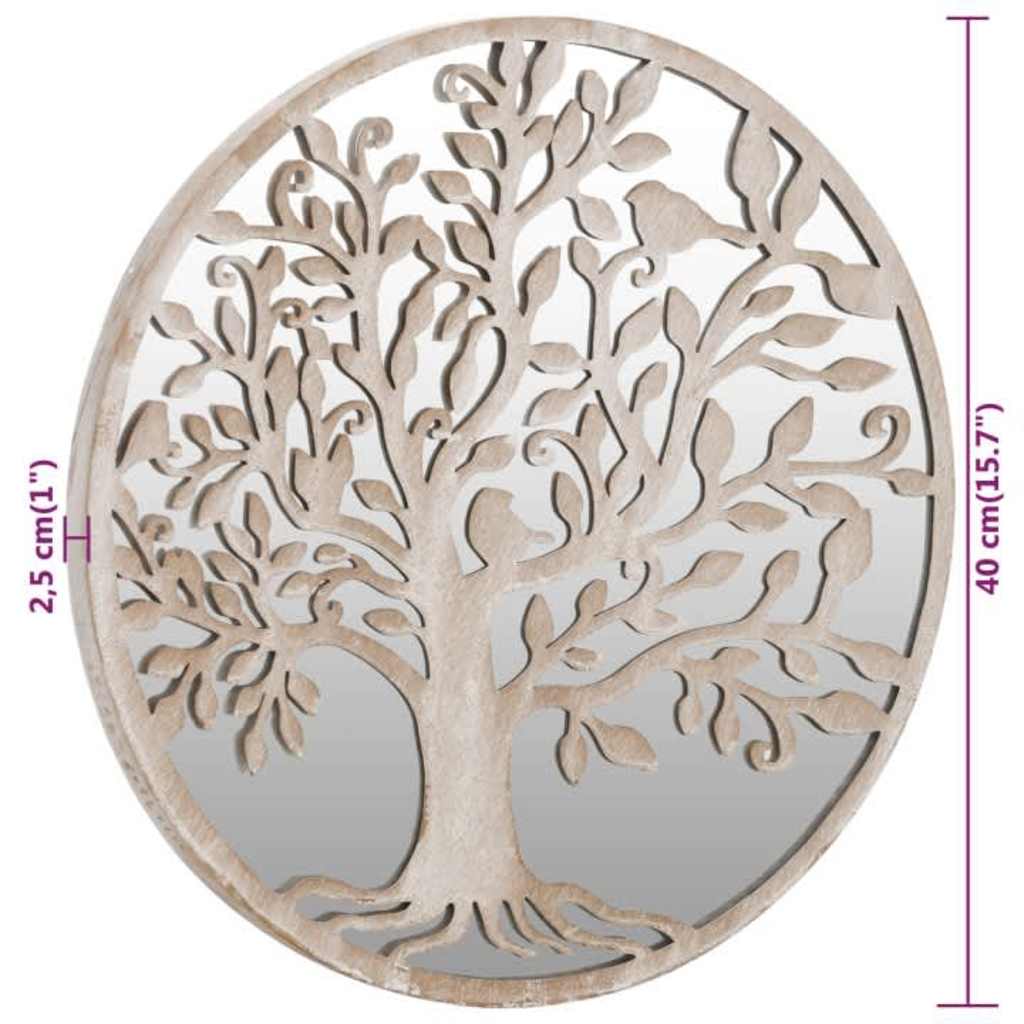 vidaXL Round Garden Mirror | Sand | Iron, Glass | Medium |  Decorative Inlays 6