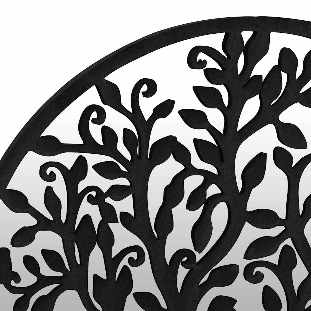 vidaXL Garden Mirror Black 40x2.5 cm Iron Round for Outdoor Use 5