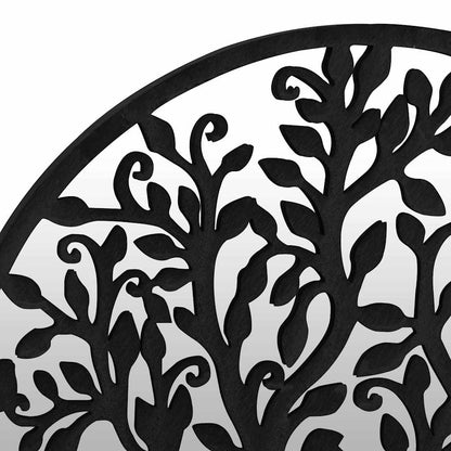 vidaXL Garden Mirror Black 40x2.5 cm Iron Round for Outdoor Use 5