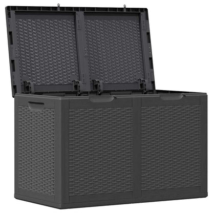 Garden Storage Box PP Rattan Black Rattan design