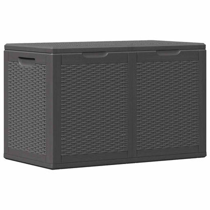 151228 vidaXL Garden Storage Box 180L Black PP Rattan 5