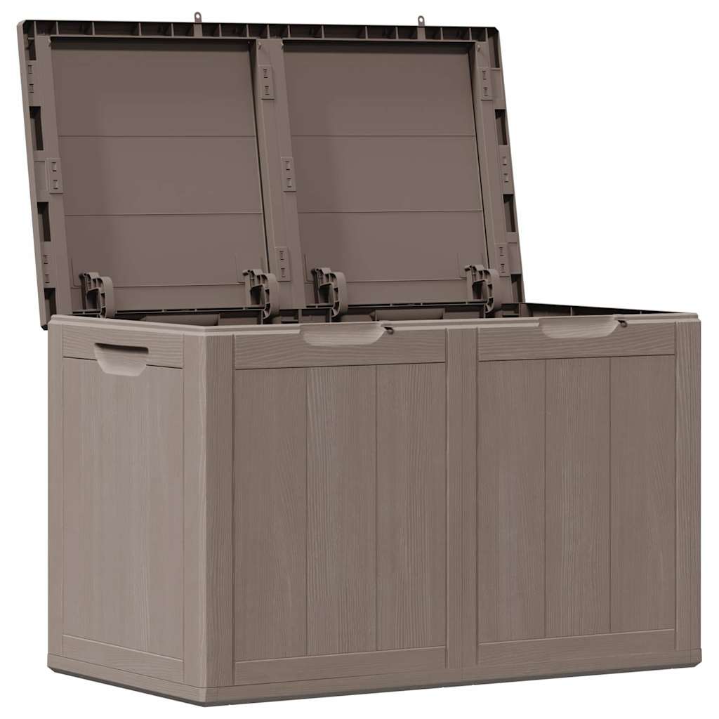 Garden Storage Box PP Rattan Brown Slat design