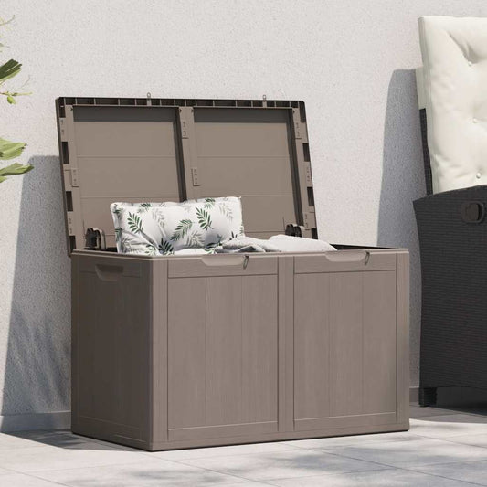 151231 vidaXL Garden Storage Box 180L Brown PP Wood Look 1