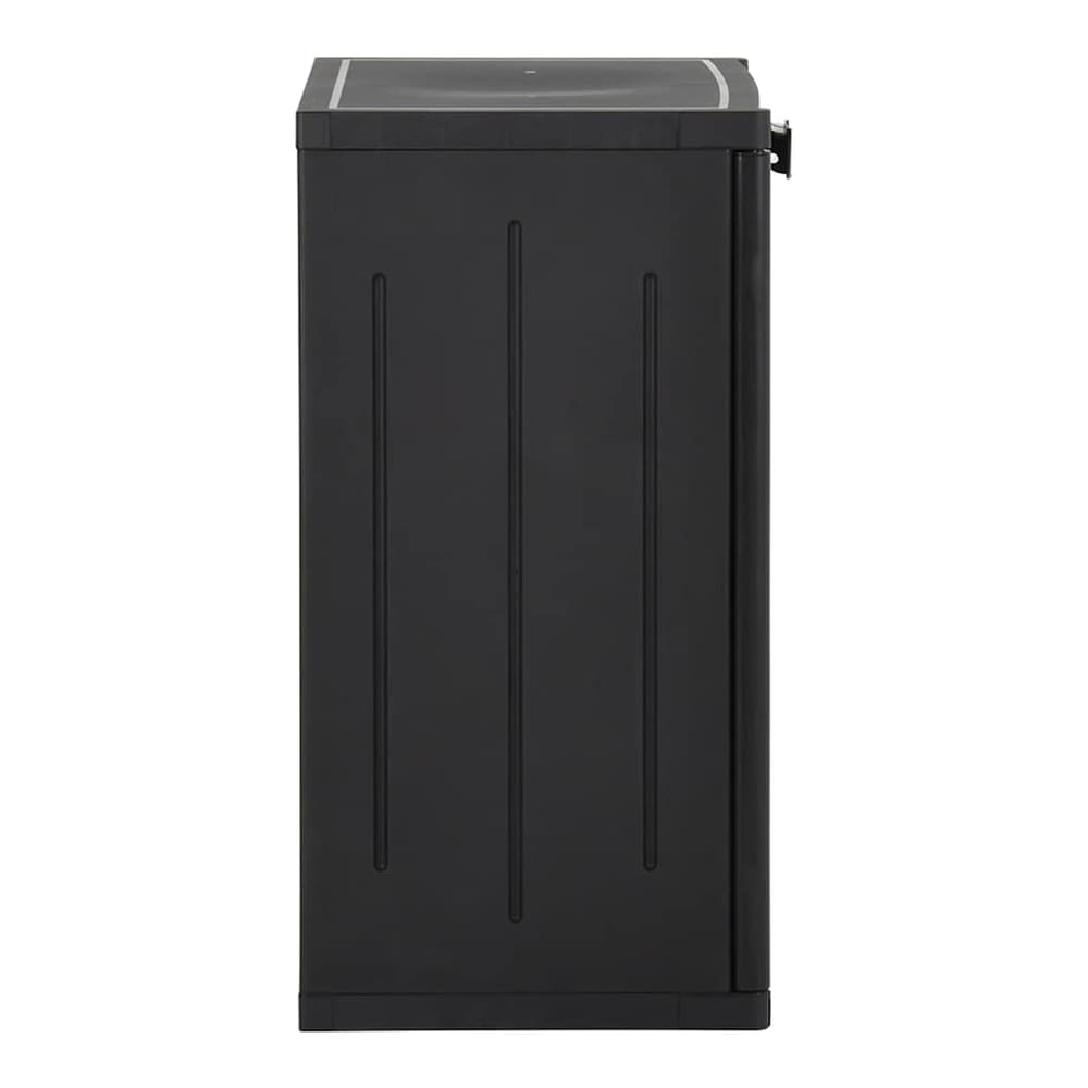 Garden Storage Cabinet 65x45x172 cm PP Rattan Black 2 shelves