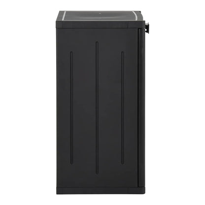 Garden Storage Cabinet 65x45x172 cm PP Rattan Black 2 shelves