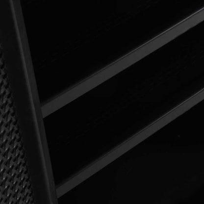 Garden Storage Cabinet 65x45x172 cm PP Rattan Black 2 shelves