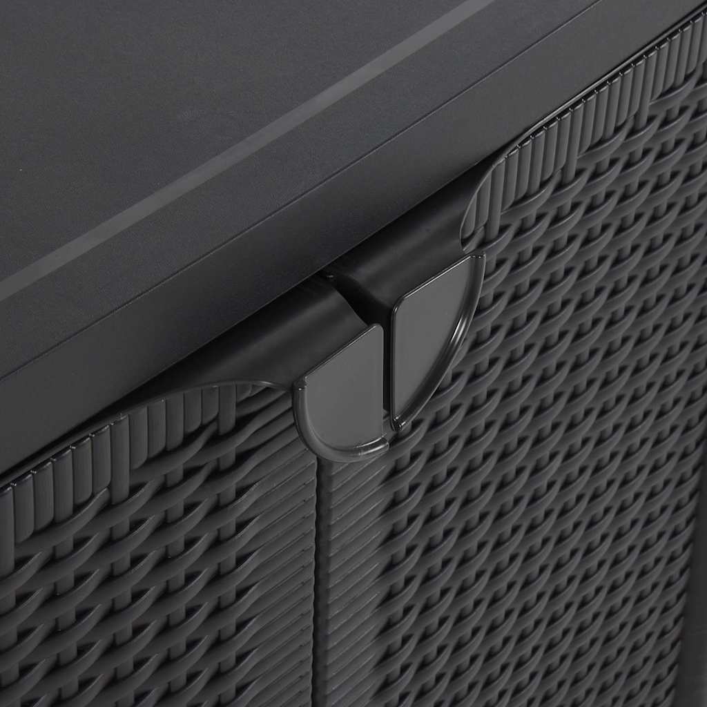 Garden Storage Cabinet 65x45x172 cm PP Rattan Black 2 shelves